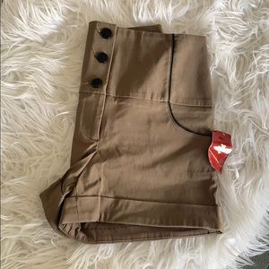 Mocha brown and black shorts